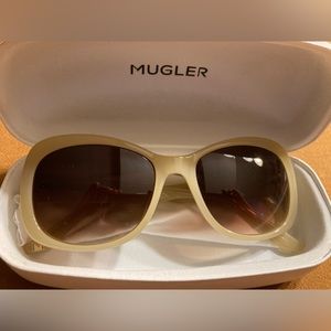 Mugler Ivory Colored Classic Sunglasses
